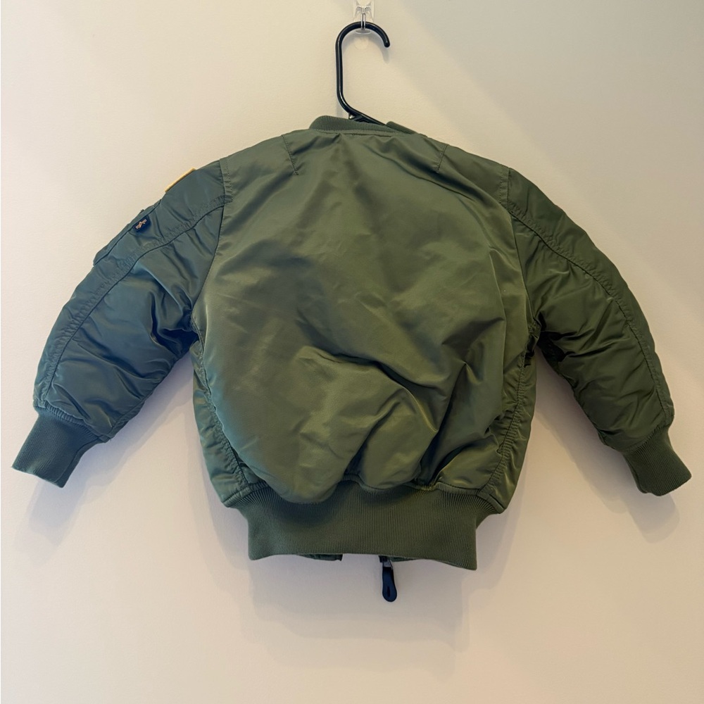 Alpha Industries Kids Bomber Jacket  USAF MA-1 Flyer Sage Green 3T NWOT - Picture 3 of 15